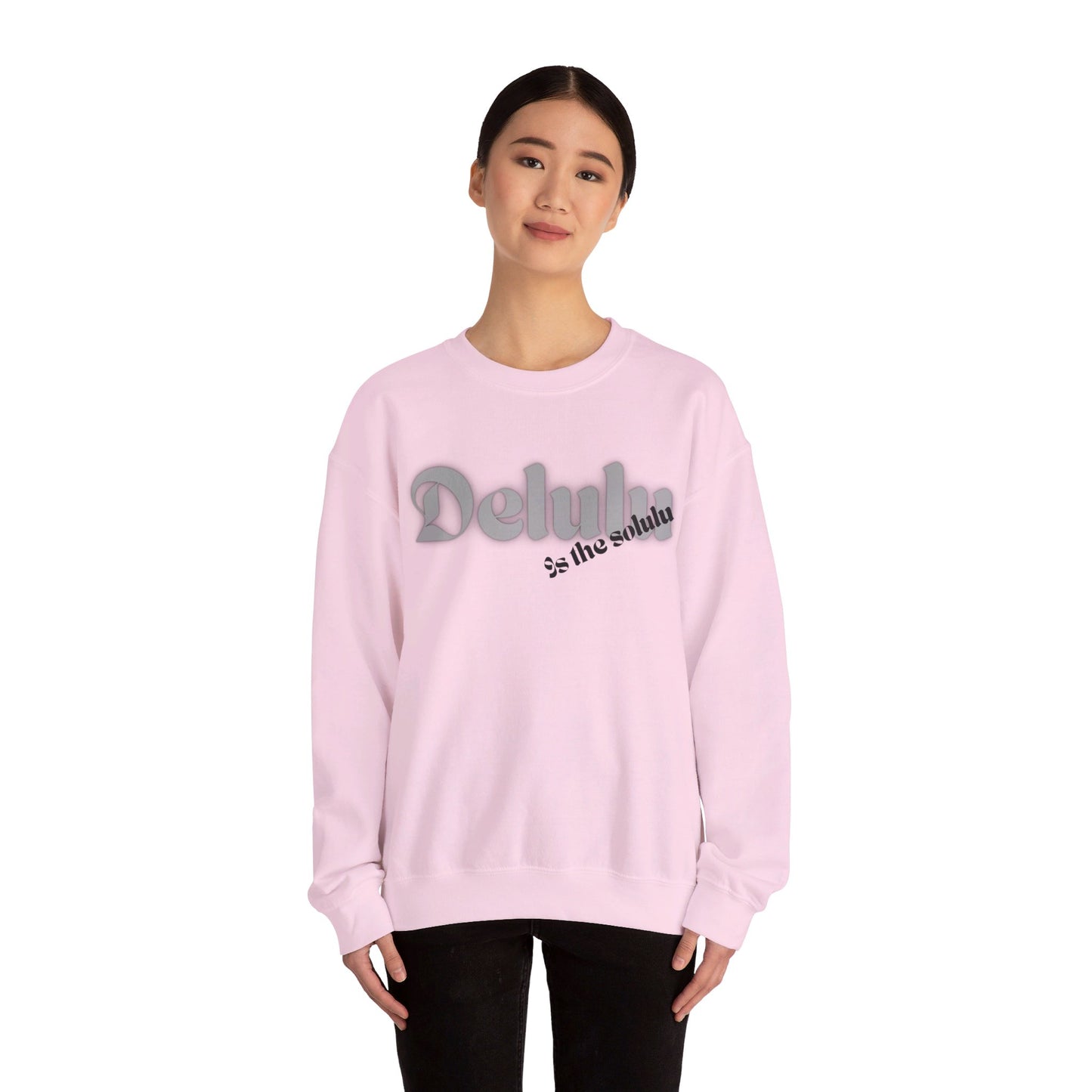 Delulu trendy middle school boy and girl Unisex Heavy Blend™ Crewneck Sweatshirt.delulu style shirt coquette .sweatshirts for boys girl birthday Christmas