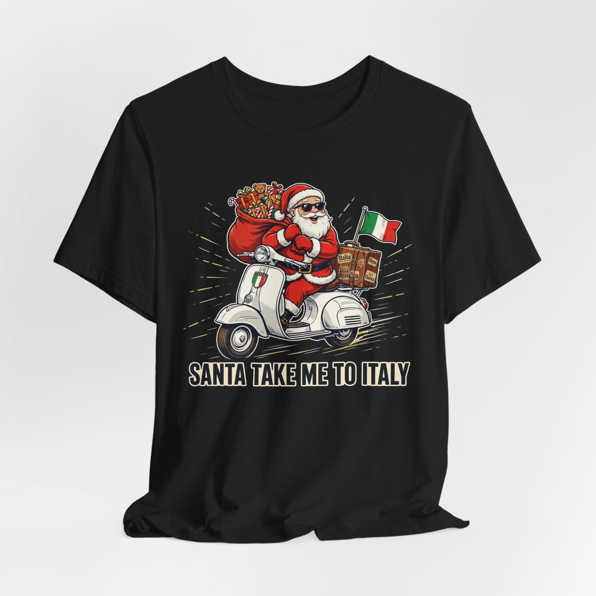Santa Take Me To Italy T-Shirt — Christmas Scooter Graphic Tee