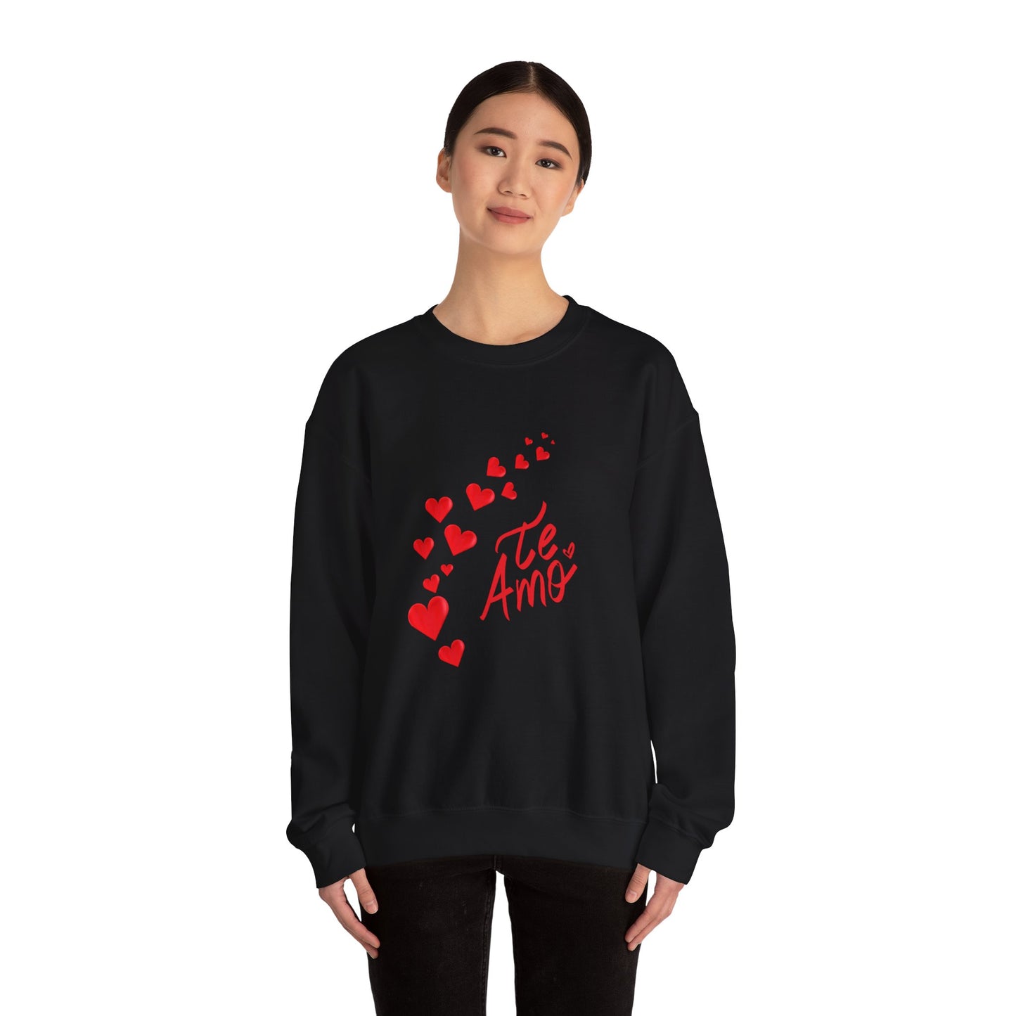 Valentines Day Unisex Sweatshirt, Te Amo Love Hearts Jumper, Romantic Couples Gift, Valentine's Apparel, Heart Print Pullover, Valentine's