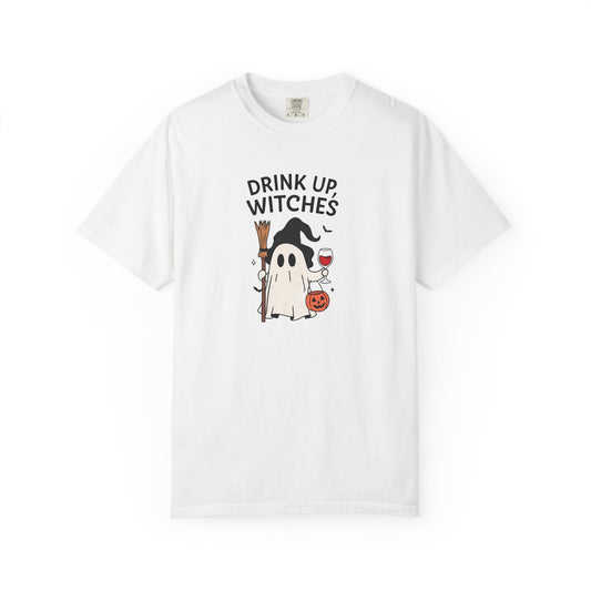 Ghostly Halloween T-Shirt, Unisex Tee, Spooky Costume Shirt, Fall Apparel, Witchy Vibes, Drink Up Witches Design