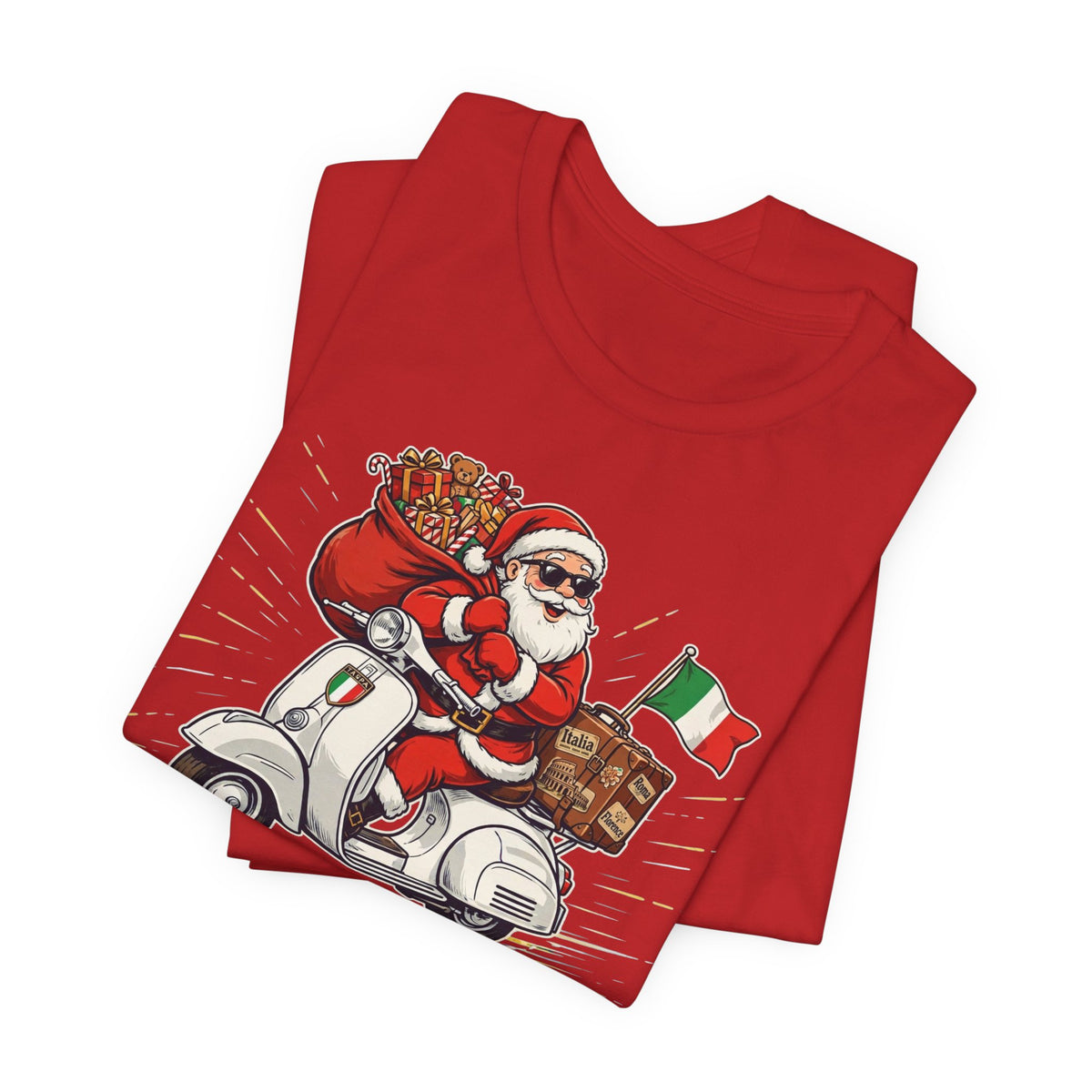 Santa Take Me To Italy T-Shirt — Christmas Scooter Graphic Tee