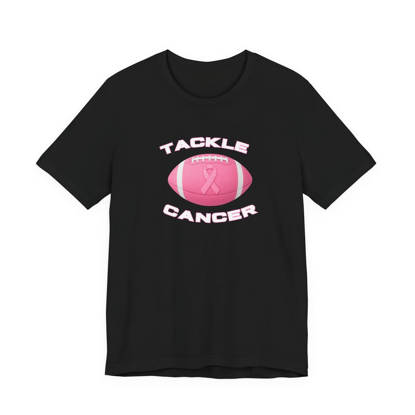 Tackle Cancer Awareness Tee, Unisex Pink Ribbon T-Shirt, Football Support Shirt, Gift for Cancer Fighters, Breast Cancer Awareness Apparel