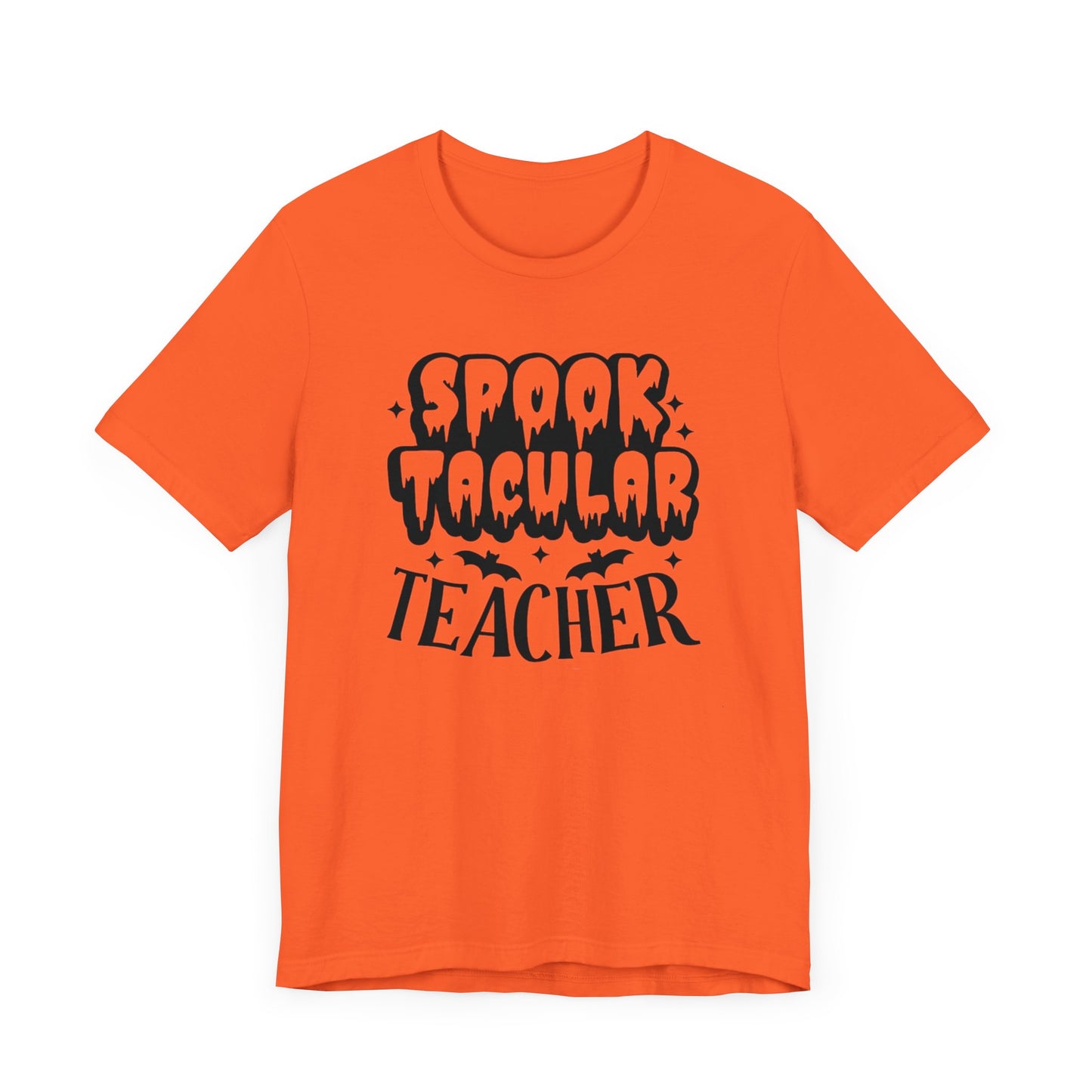 Teachers Halloween pumpkin, patch, Unisex Jersey Short Sleeve Tee, spooky teacher, teacher, Halloween shirts, male teacher, female teacher