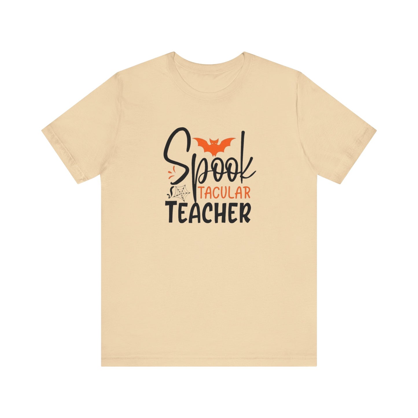 Teachers Halloween pumpkin, patch, Unisex Jersey Short Sleeve Tee, spectacular teacher, teacher, Halloween shirts