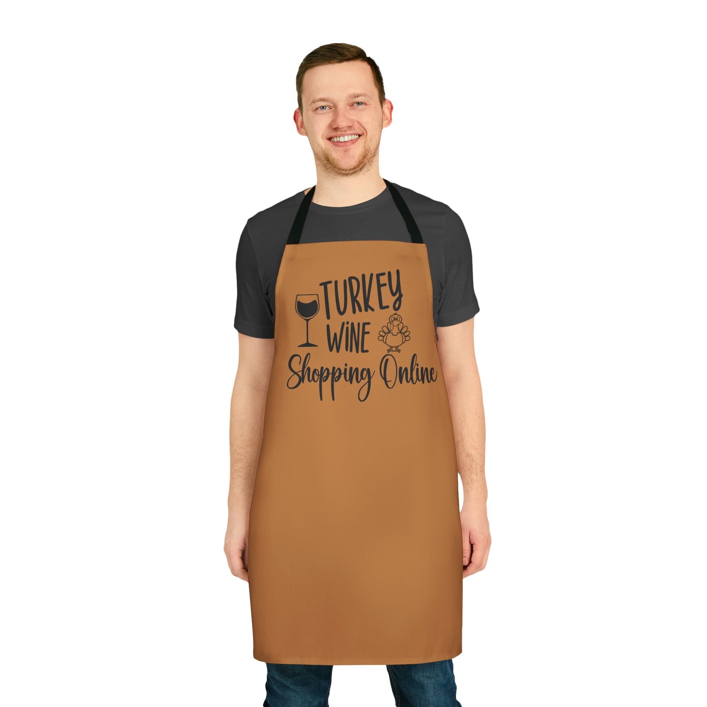 Apron, Turkey Wine Shopping Online Kitchen Cooking Gift, Thanksgiving Feast Chef Cooking, Food Lover Wine Enthusiast, Funny