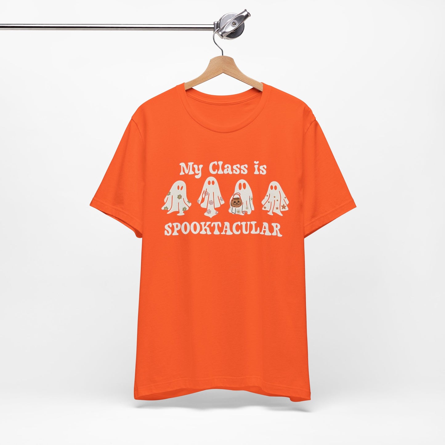 Teachers spooky class patch, Unisex Jersey Short Sleeve Tee, I teach cutest pumpkins in the patch shirt for teacher, Halloween shirts. Men and women teacher shirts