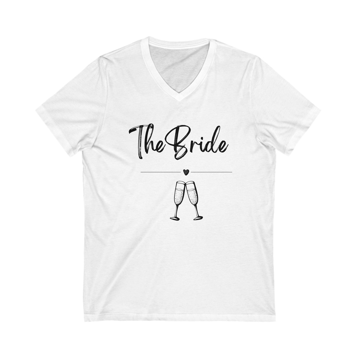 The bride Jersey Short Sleeve V-Neck Tee, bridal shirt, engagement gifts, bridal shower bachelorette shirt