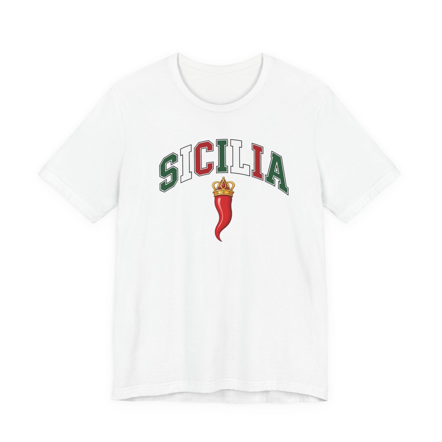 Sicilia Graphic Tee — Italian Sicily Shirt with Corno Charm