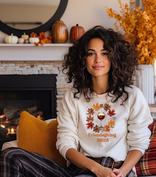 Cozy Friendsgiving Sweatshirt, Fall Apparel, Thanksgiving Gift, Unisex Crewneck, Autumn Fashion