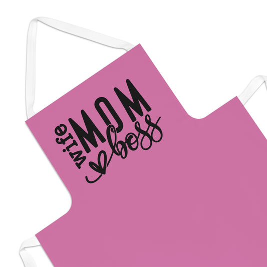 Mom wife Boss Apron, Funny Cooking Gift, Kitchen Accessory, Unique Mother's Day Gift, Wife Gift, Personalized Cooking Apron