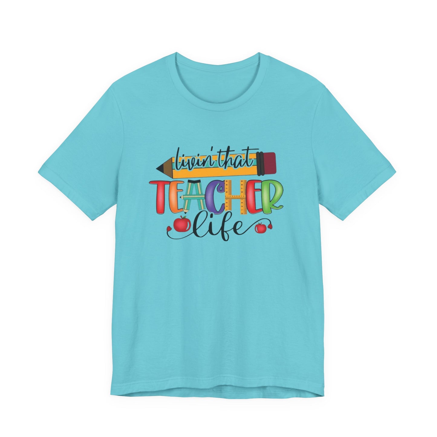 Teacher Life Unisex Jersey Tee, Fun Teacher Shirt, Back to School Gift, Classroom Apparel, Educator Pride T-shirt, Colorful Teacher Graphic