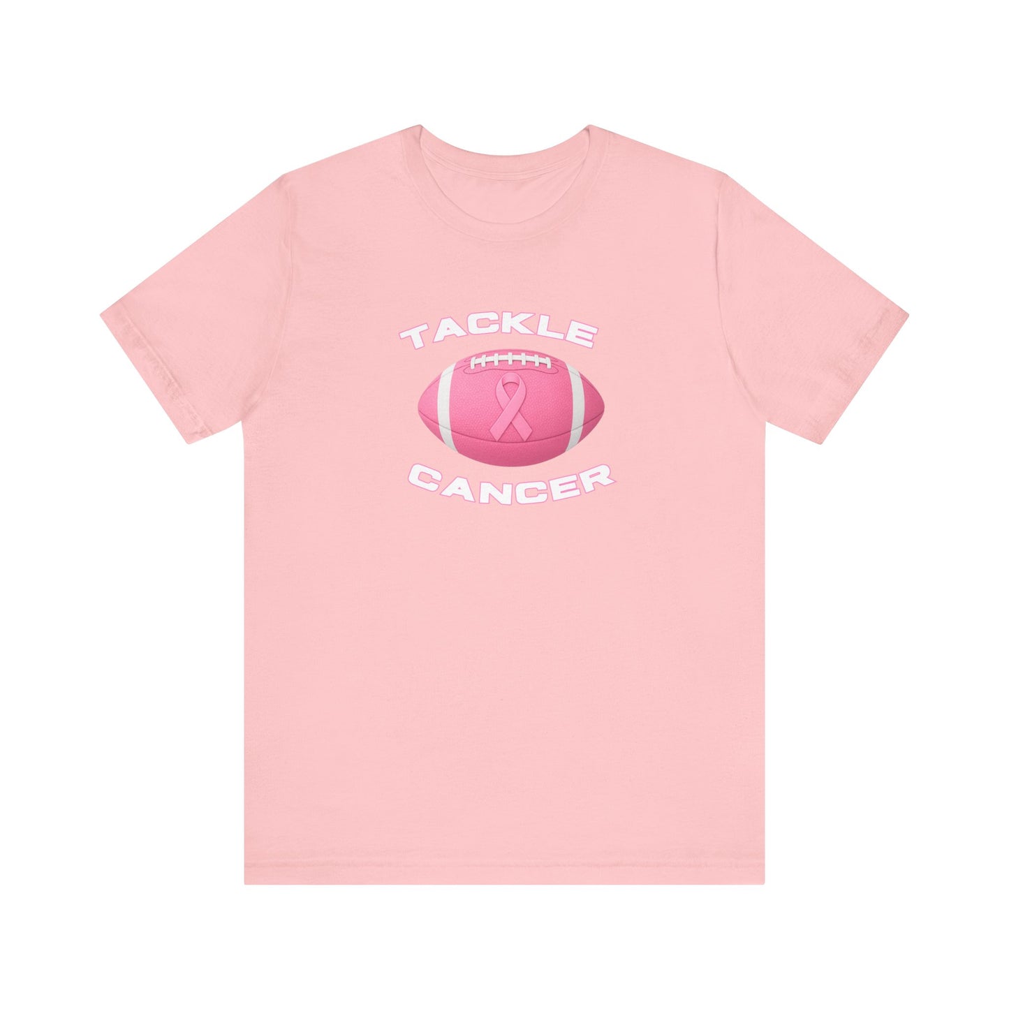 Tackle Cancer Awareness Tee, Unisex Pink Ribbon T-Shirt, Football Support Shirt, Gift for Cancer Fighters, Breast Cancer Awareness Apparel