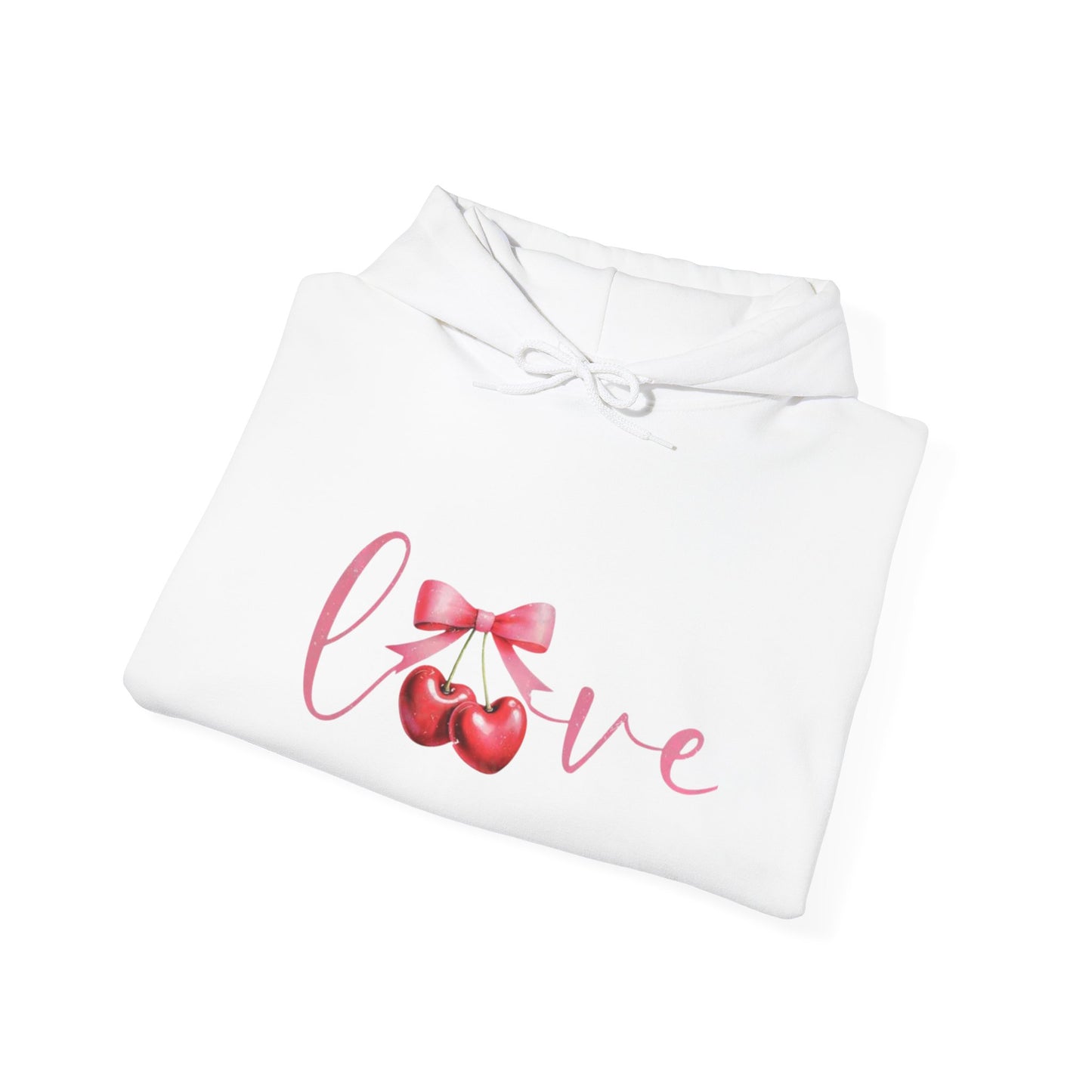 Valentine Coquette Cherry Love Hoodie, Romantic Unisex Sweatshirt, Valentine's Day Gift, Love Theme Pullover, Cute Valentine's Apparel