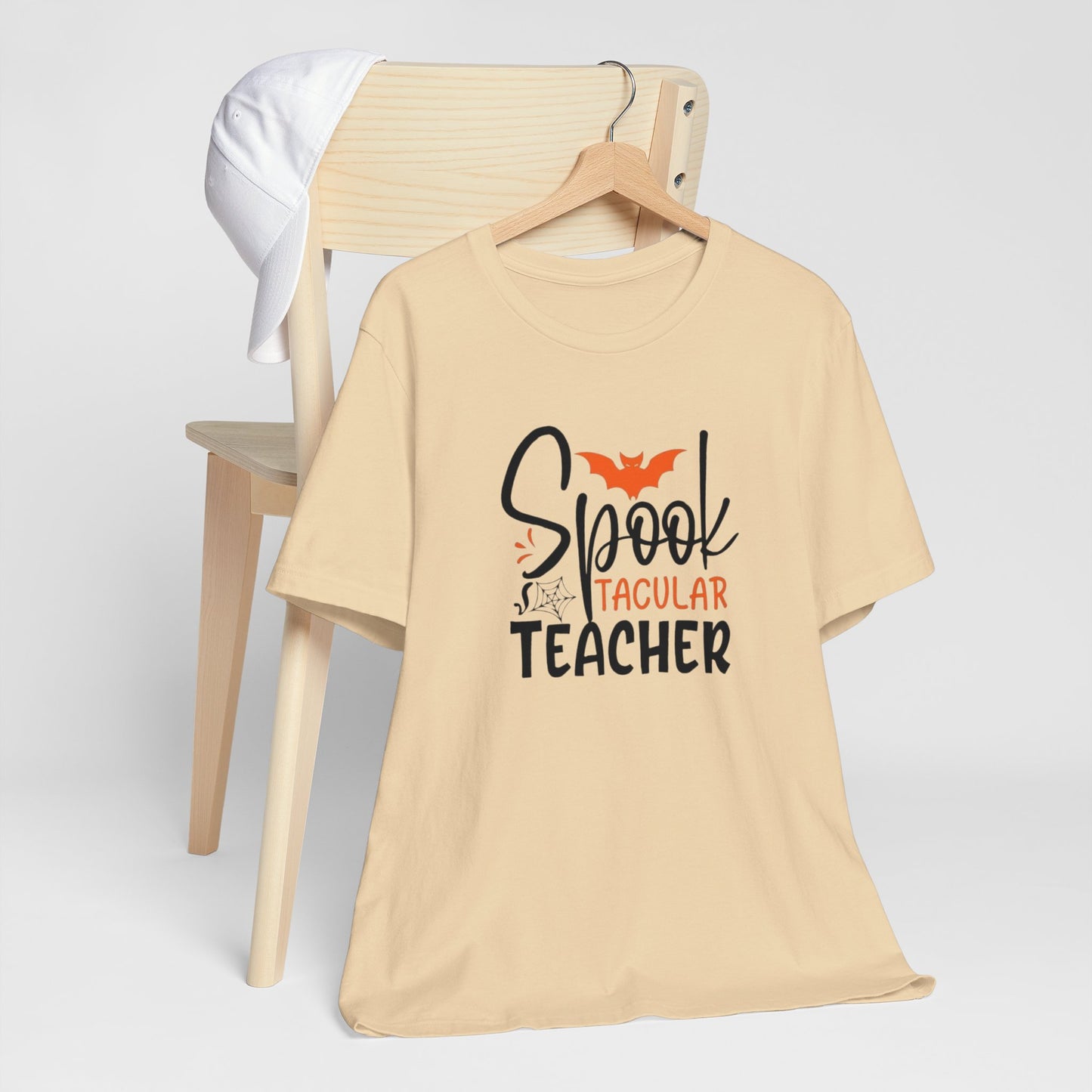 Teachers Halloween pumpkin, patch, Unisex Jersey Short Sleeve Tee, spectacular teacher, teacher, Halloween shirts