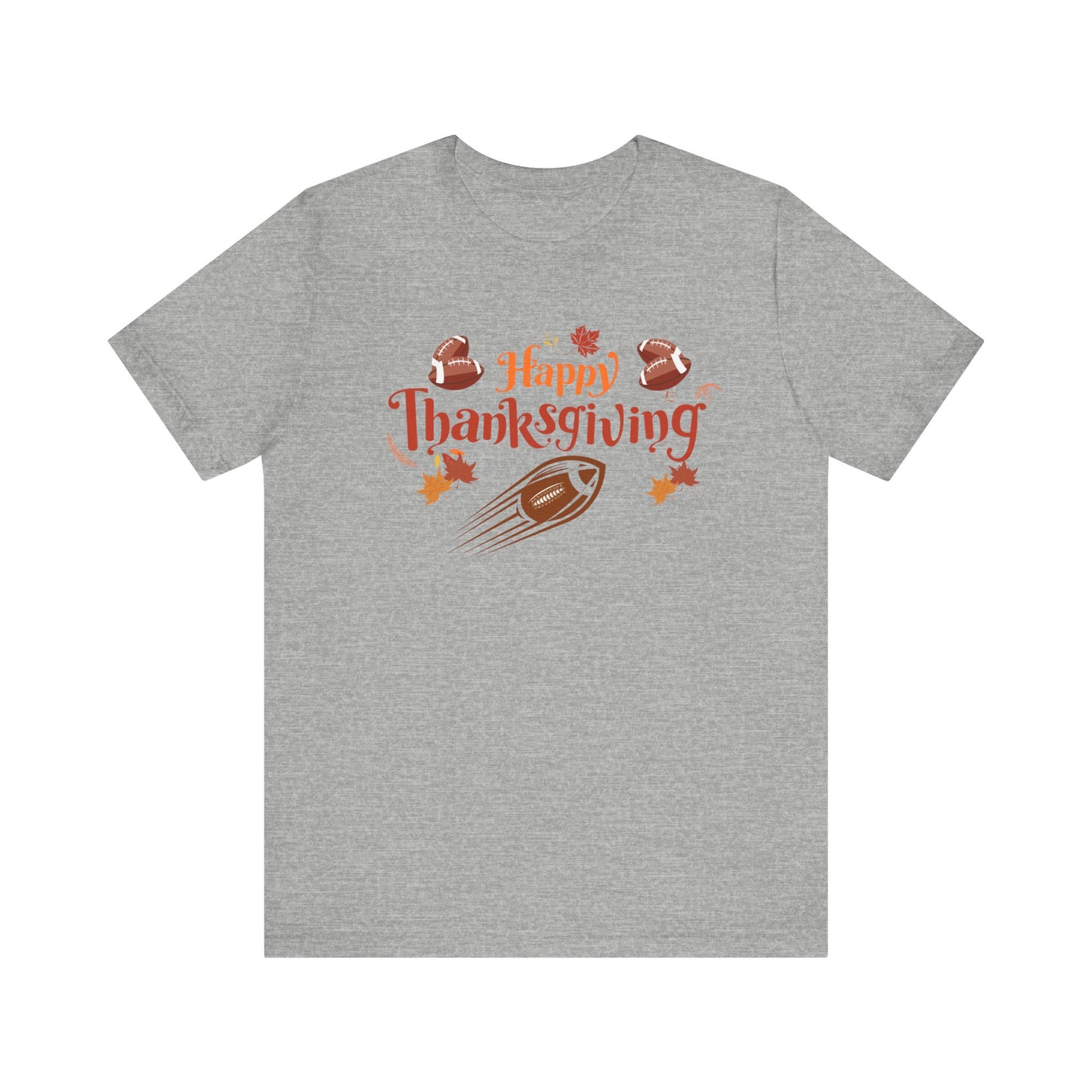 Thanksgiving Football Tee, Turkey Day Unisex Shirt, Fall Holiday Jersey, Autumn Fun Crew Neck Top, Happy Thanksgiving Apparel