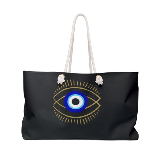 Evil eye Weekender Bag, tote bag evil eye hamsa positive energy, great tote bag for school, middle school and high school