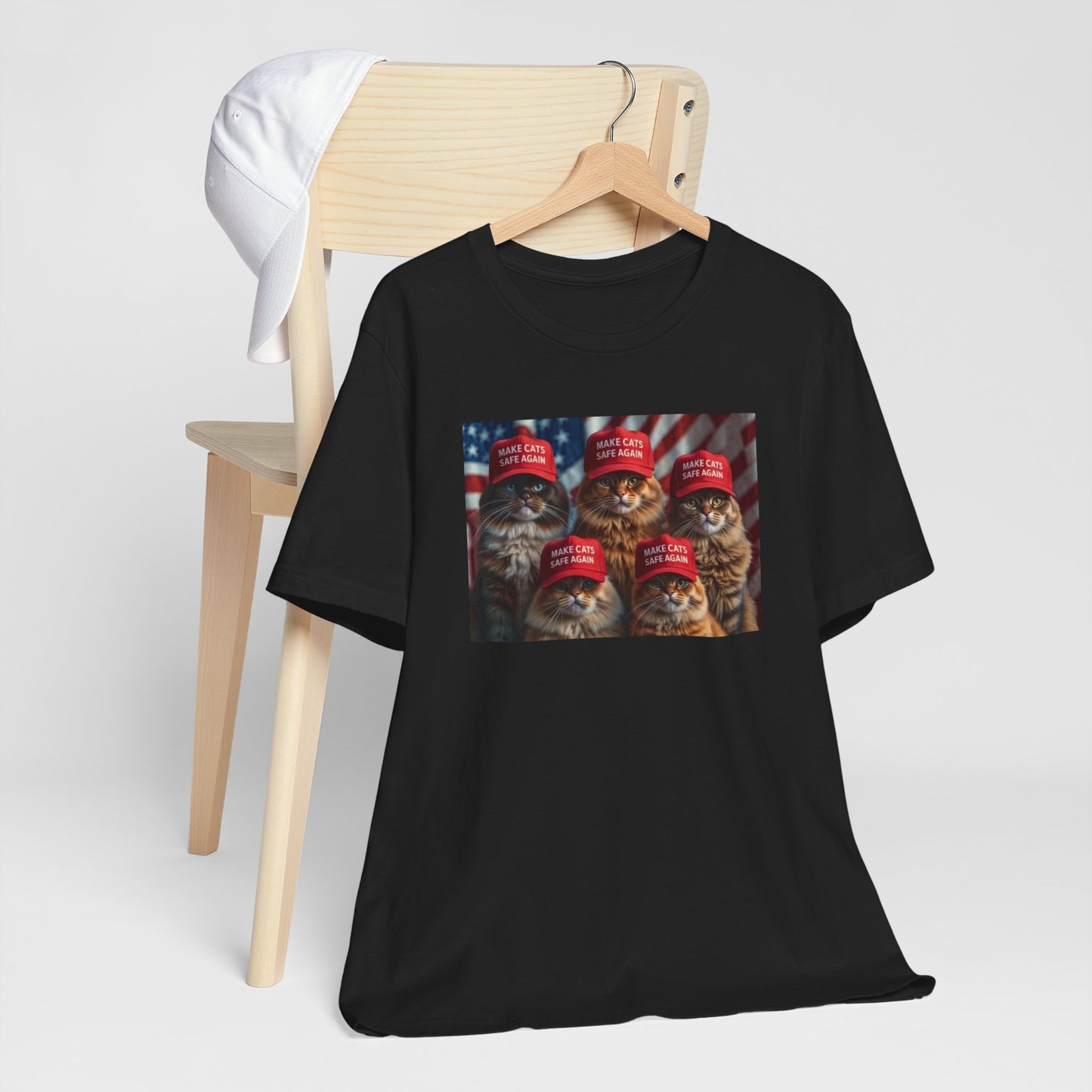 Funny Trump Make Cats Safe Again Unisex Tee, Political Cat Lover T-Shirt, Election Humor Gift, Anti-Trump Tee, Trump Supporter Gift
