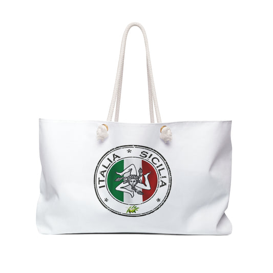 Italia Sicilian Weekender Bag, custom beach bag, summer travel, vacation, pool bag, Italian summer, carryon Italy-Siciliy