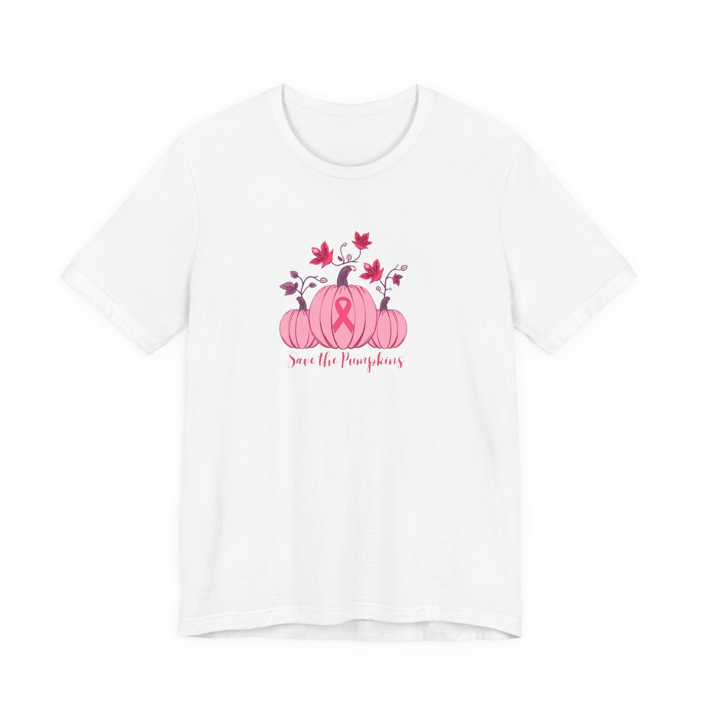 Pink Pumpkin Awareness Tee - Breast Cancer Awareness Month T-Shirt, Fall Fashion, Unisex Short Sleeve Shirt, Gift for Her