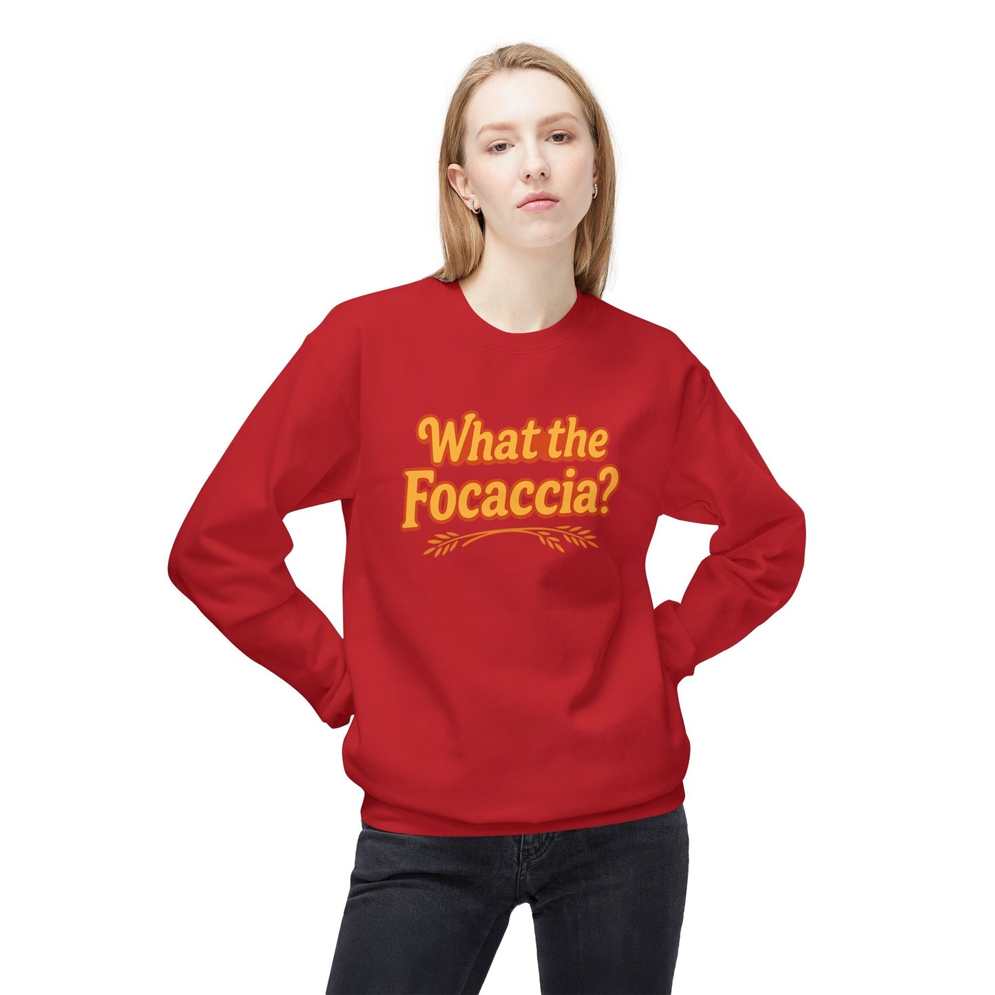 What the Focaccia? Funny Italian inspired Unisex Crewneck Sweatshirt,Funny Gift, Foodie Apparel, Casual Wear, Perfect for Baking Lovers