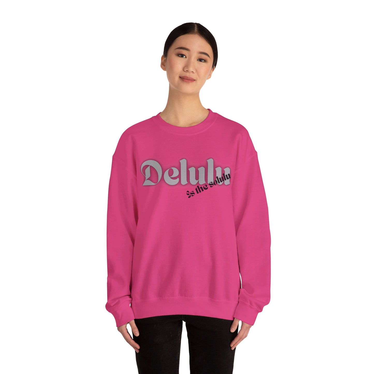Delulu trendy middle school boy and girl Unisex Heavy Blend™ Crewneck Sweatshirt.delulu style shirt coquette .sweatshirts for boys girl birthday Christmas