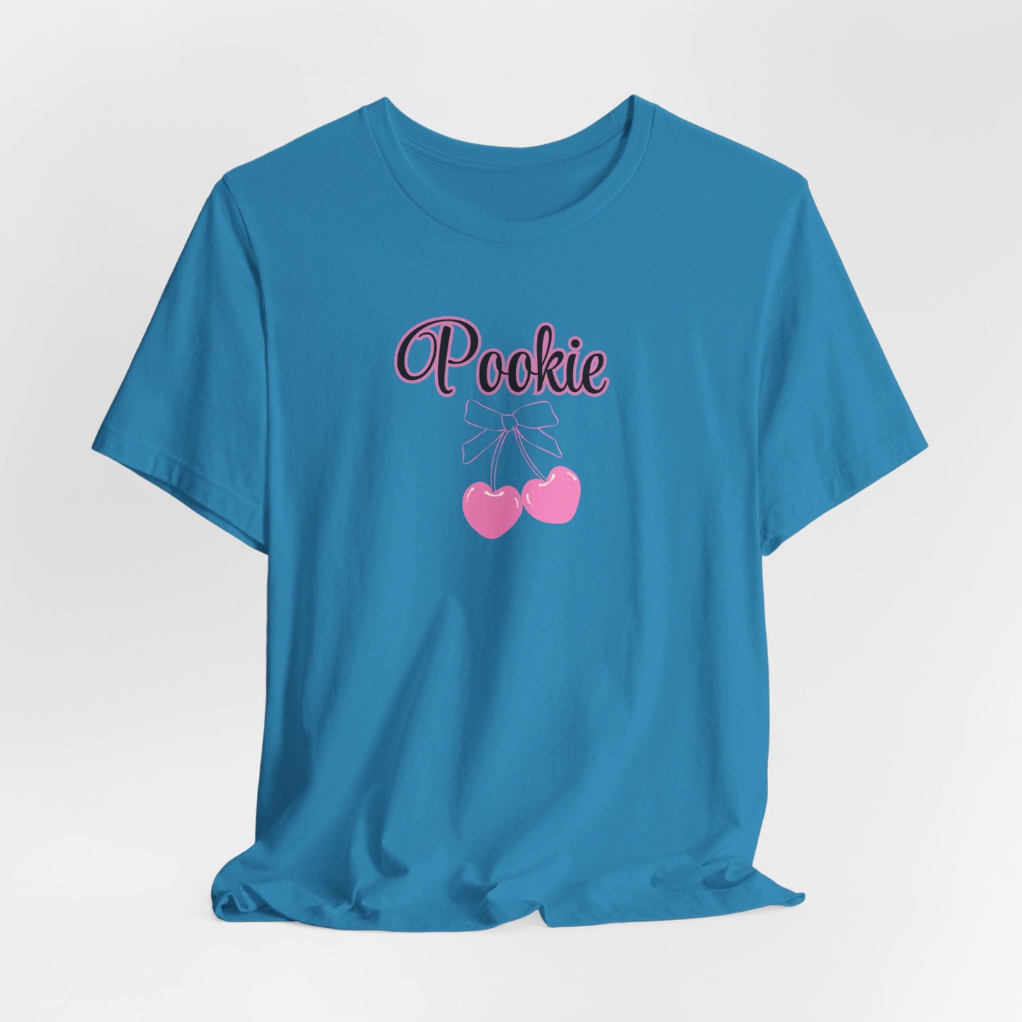 Pookie coquette style cherries Unisex Jersey Short Sleeve Tee, great shirt for teens, birthdays, Christmas, and back to school