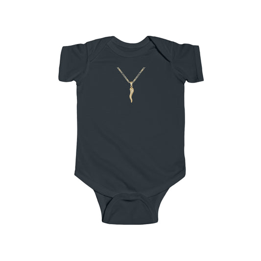 Cornicello Horn Necklace Baby Bodysuit - Italian Good Luck