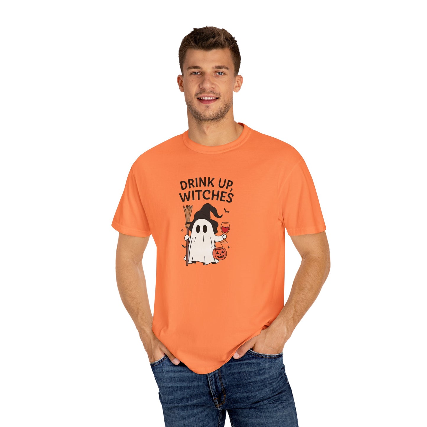 Ghostly Halloween T-Shirt, Unisex Tee, Spooky Costume Shirt, Fall Apparel, Witchy Vibes, Drink Up Witches Design