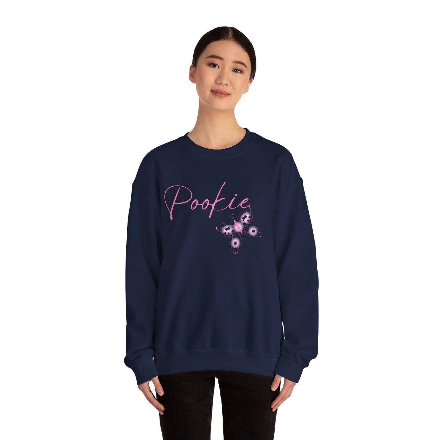 Pookie coquette butterfly shirt Unisex Heavy Blend™ Crewneck Sweatshirt, great coquette style shirt for teens back to school birthdays and Christmas sweatshirt