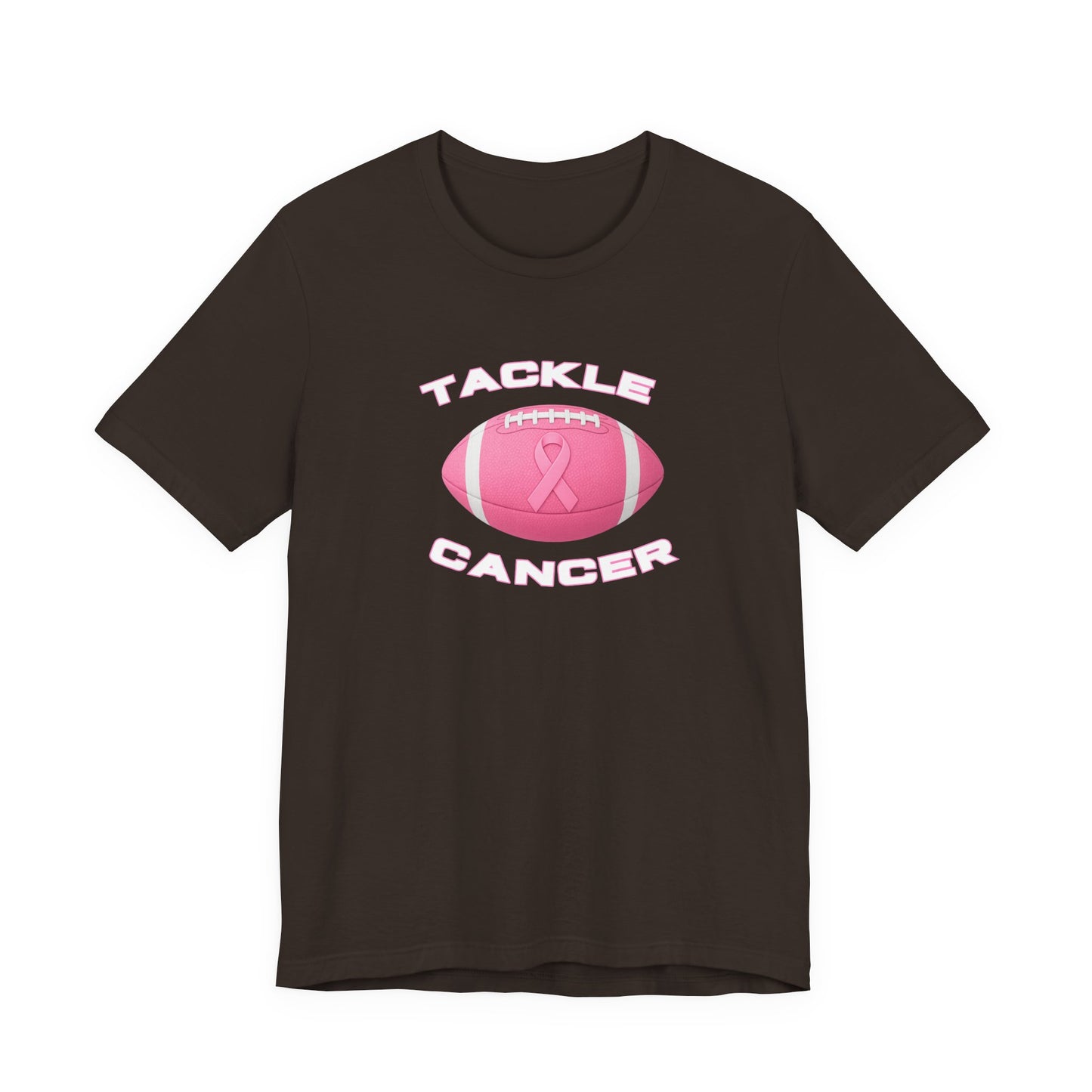 Tackle Cancer Awareness Tee, Unisex Pink Ribbon T-Shirt, Football Support Shirt, Gift for Cancer Fighters, Breast Cancer Awareness Apparel