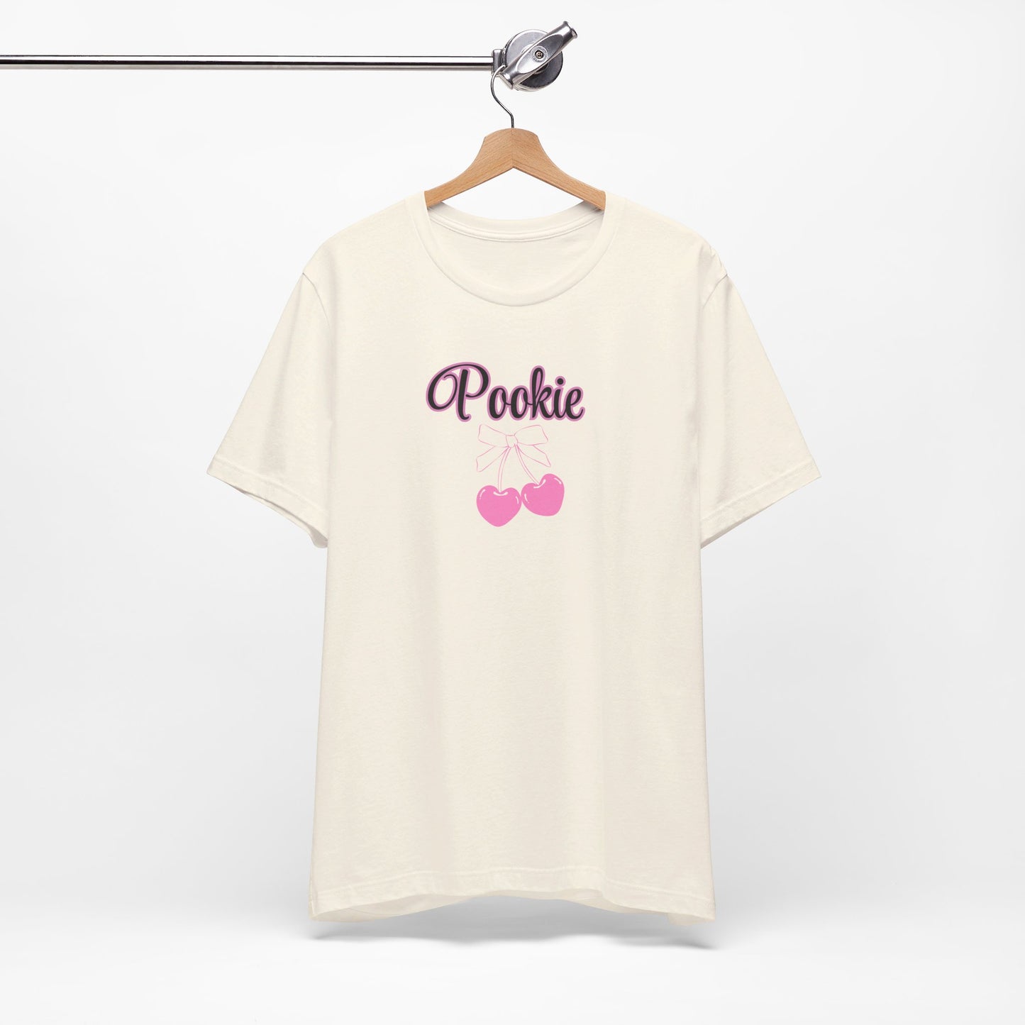 Pookie coquette style cherries Unisex Jersey Short Sleeve Tee, great shirt for teens, birthdays, Christmas, and back to school