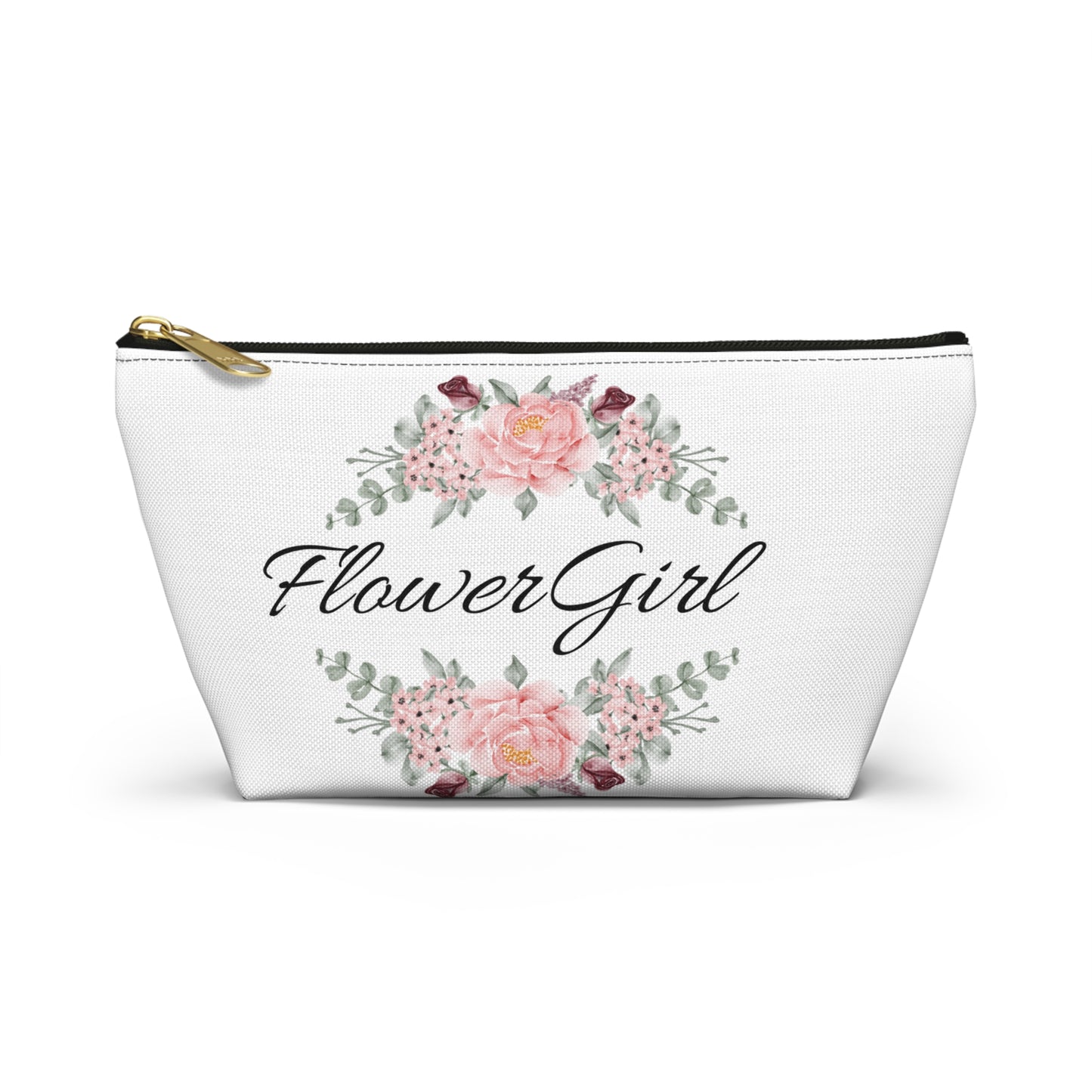 Flower girl, , wedding favor, toiletry bag , makeup bag , accessory bag flower, girl, bridal gifts bags