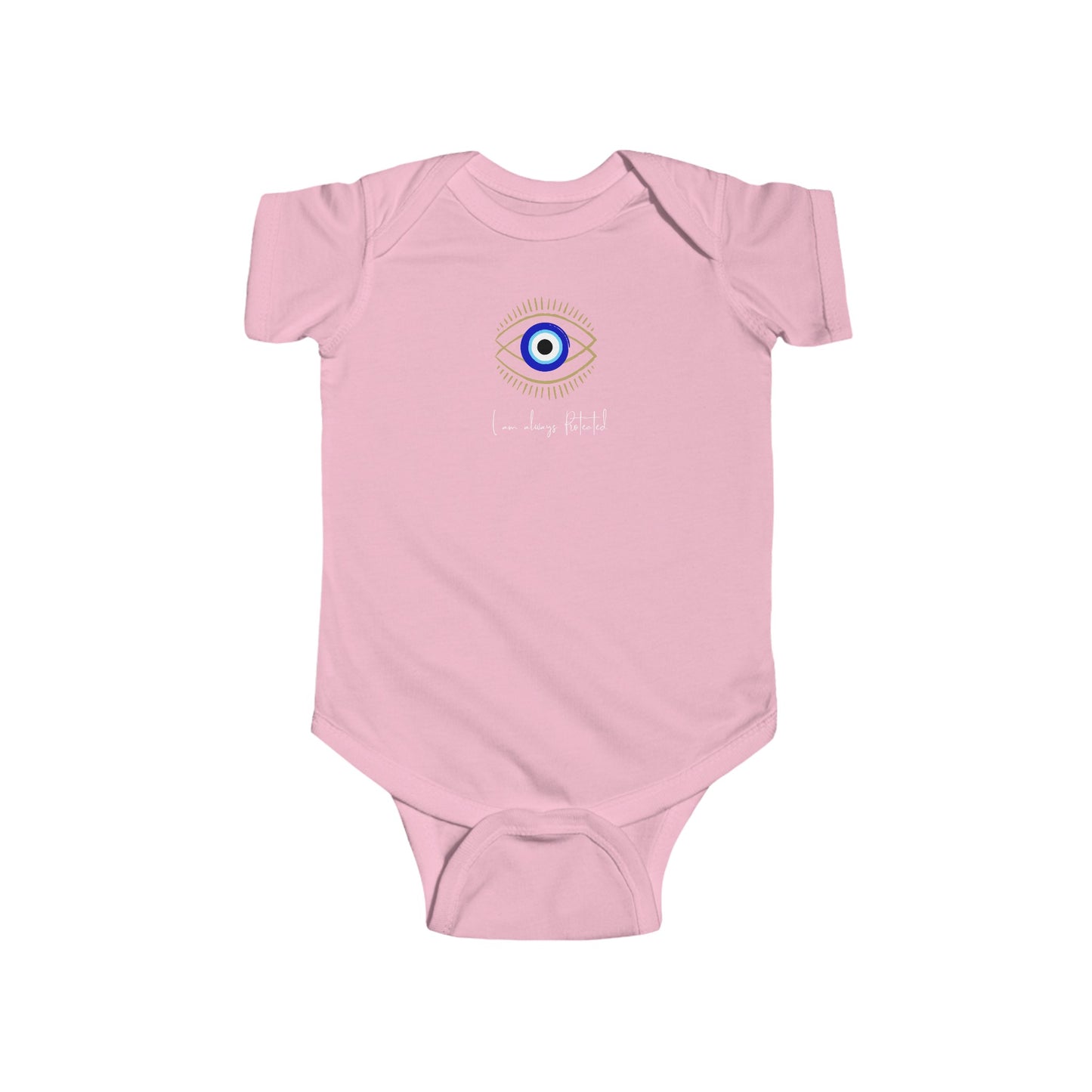 Evil eye hamsa Infant Fine Jersey Bodysuit, funny baby outfit , great gift for baby shower or new born gifts , I am always protected evil eye, baby gifts
