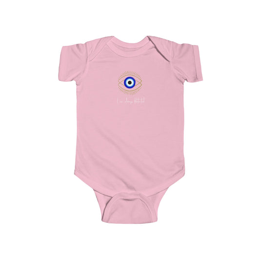 Evil eye hamsa Infant Fine Jersey Bodysuit, funny baby outfit , great gift for baby shower or new born gifts , I am always protected evil eye, baby gifts
