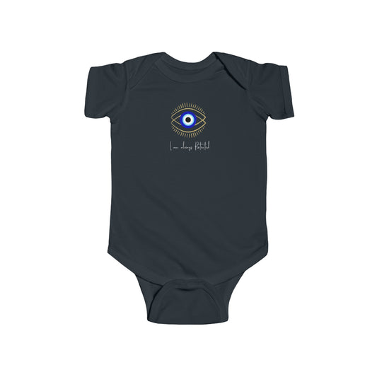 Evil eye hamsa Infant Fine Jersey Bodysuit, funny baby outfit , great gift for baby shower or new born gifts , I am always protected evil eye, baby gifts