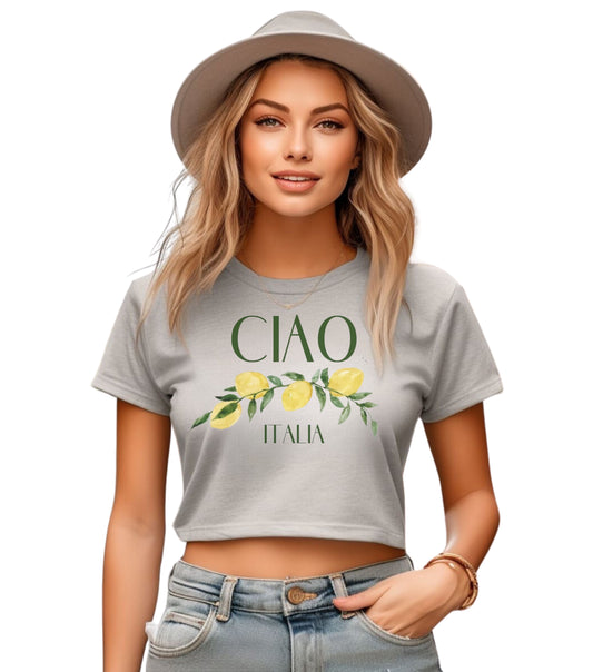 Ciao Italia Champion Women's Cropped T-Shirt - Italian Love Gift