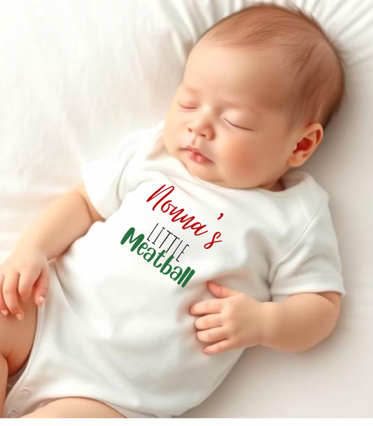 Mama's Little Meatball Infant Bodysuit | Cute Baby Ones, Newborn Gift, Baby Shower Outfit, Holiday Clothing, Baby Boy or Girl Apparel
