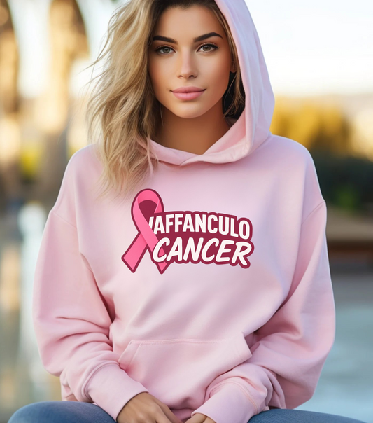 Supportive Cancer Awareness Hoodie - Affanculo Cancer, Gifts for Fighters, Breast Cancer Awareness, Motivational Sweatshirt, Cozy Hoodie