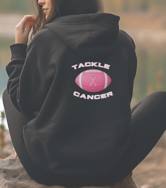 Pink Ribbon Football Hoodie - Tackle Cancer Awareness Sweatshirt, Unisex Gift, Support Breast Cancer Month, Sports Sweater, [...]