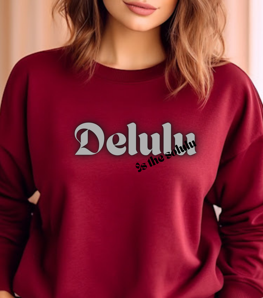 Delulu trendy middle school boy and girl Unisex Heavy Blend™ Crewneck Sweatshirt.delulu style shirt coquette .sweatshirts for boys girl birthday Christmas