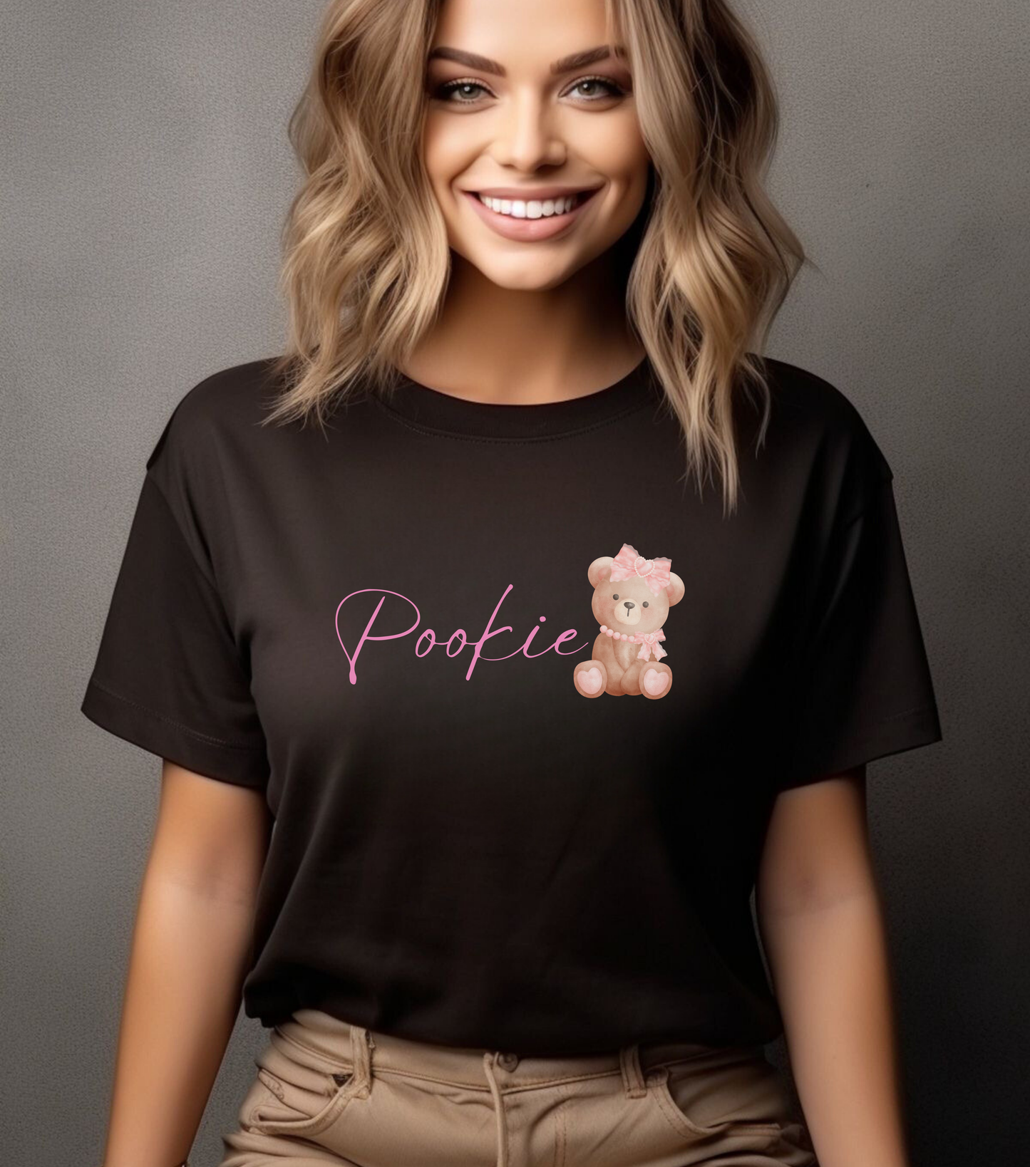 Pookie bear coquette style Unisex Jersey Short Sleeve Tee, great shirt for teens, birthdays, Christmas, and back to school