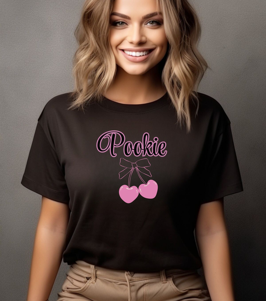 Pookie coquette style cherries Unisex Jersey Short Sleeve Tee, great shirt for teens, birthdays, Christmas, and back to school